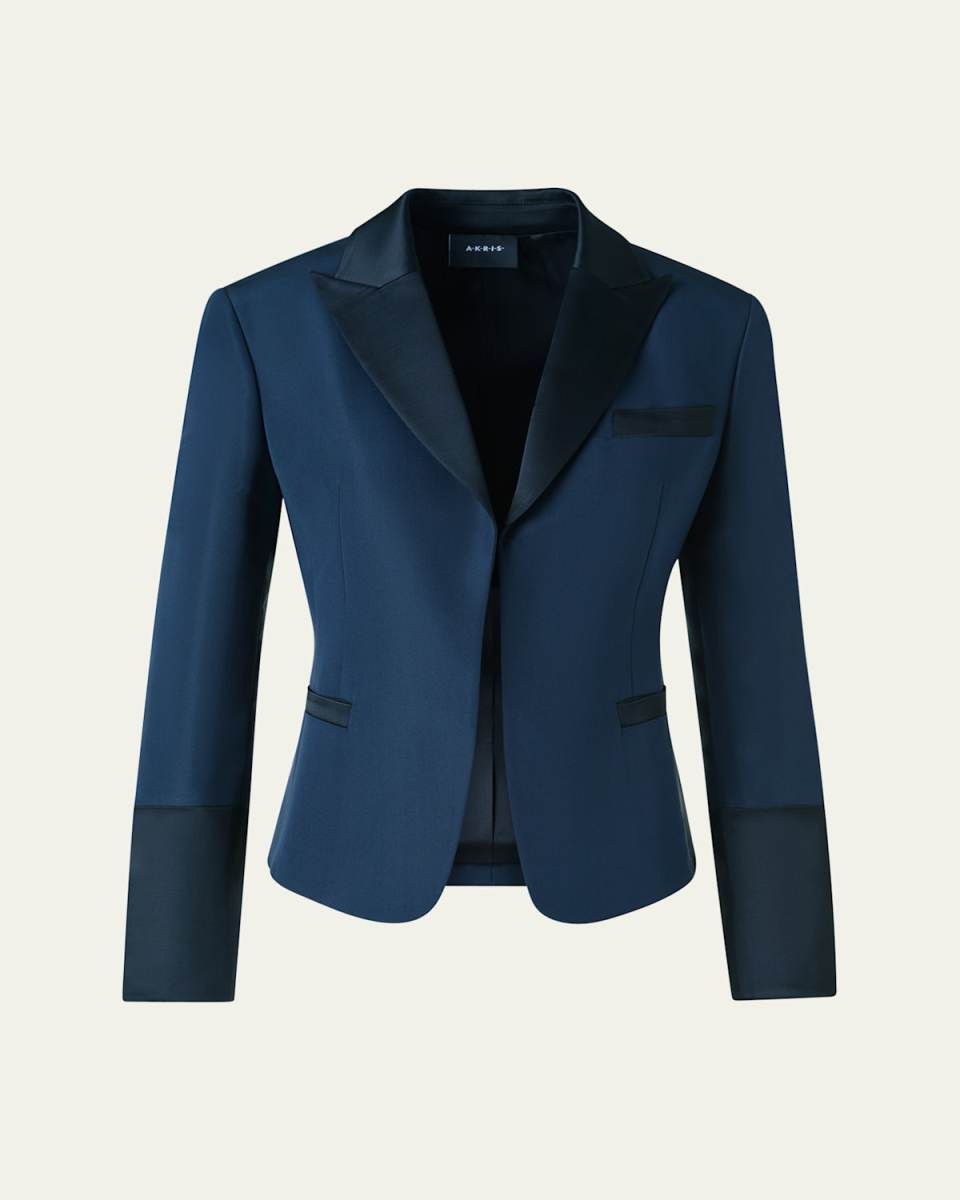 Deneuve Ottoman Silk-Blend Cutaway Jacket